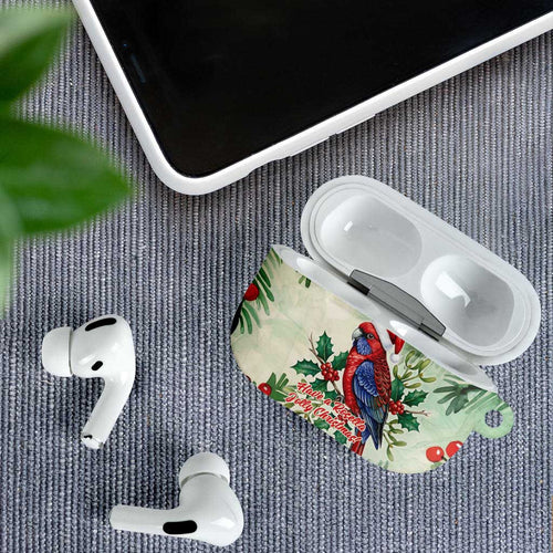 Watercolor Floral Crimson Rosella AirPods Case It’s Aussie Christmas Time! - Aussie Hoodie