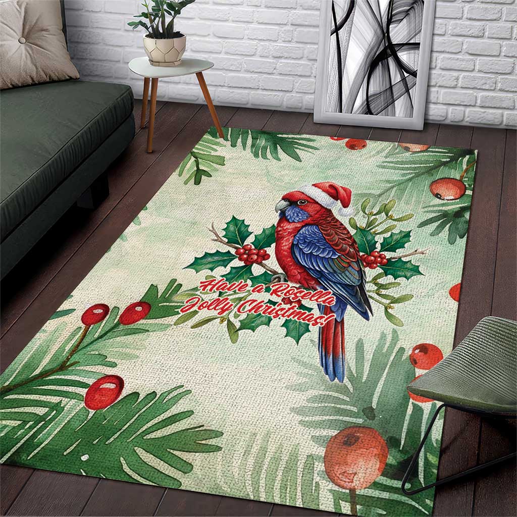 Watercolor Floral Crimson Rosella Area Rug It’s Aussie Christmas Time! - Aussie Hoodie