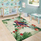 Watercolor Floral Crimson Rosella Area Rug It’s Aussie Christmas Time! - Aussie Hoodie
