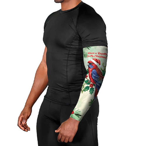Watercolor Floral Crimson Rosella Arm Sleeves It’s Aussie Christmas Time! - Aussie Hoodie