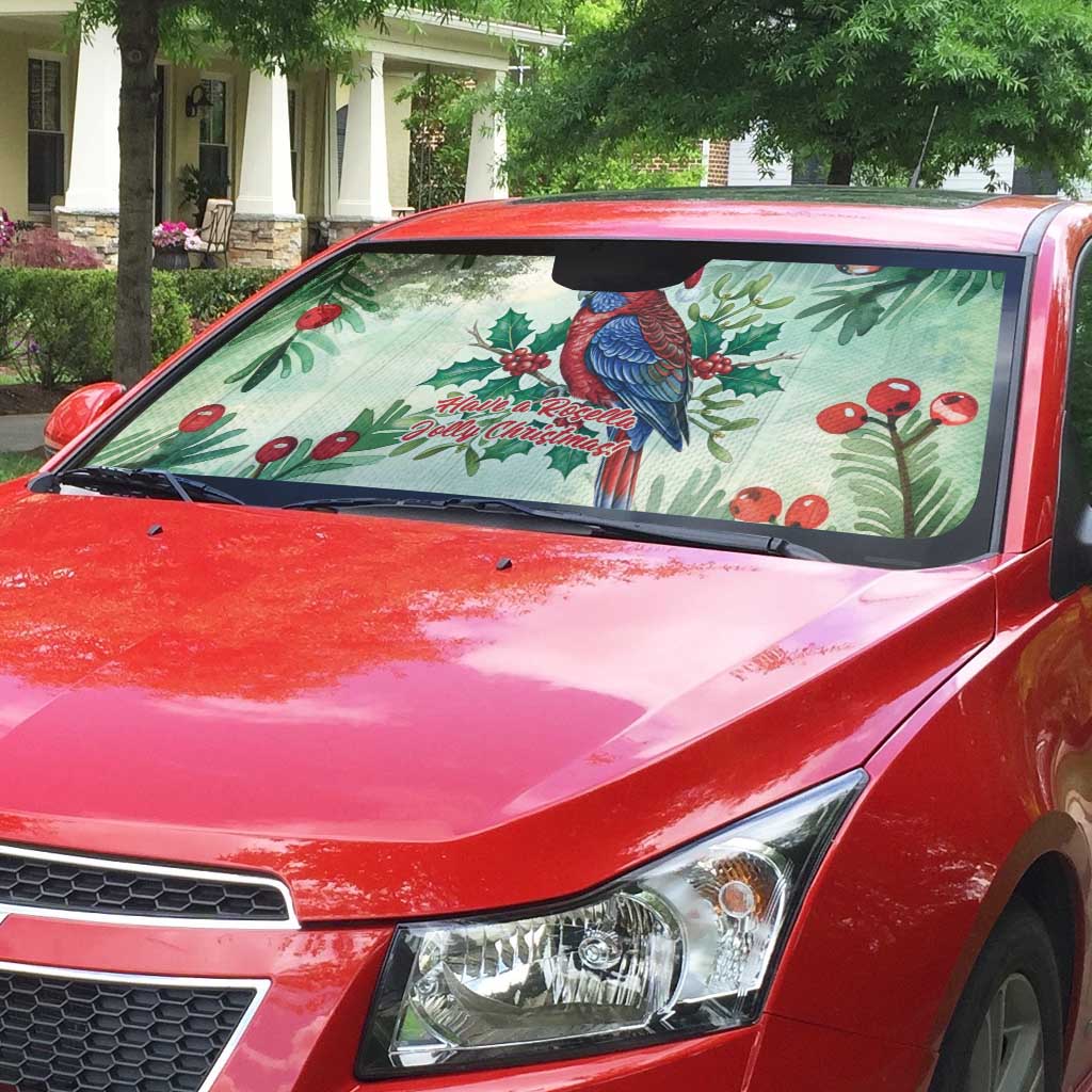 Watercolor Floral Crimson Rosella Auto Sun Shade It’s Aussie Christmas Time! - Aussie Hoodie