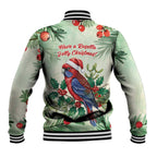 Watercolor Floral Crimson Rosella Baseball Jacket It’s Aussie Christmas Time! - Aussie Hoodie