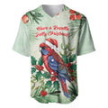 Watercolor Floral Crimson Rosella Baseball Jersey It’s Aussie Christmas Time! - Aussie Hoodie