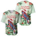 Watercolor Floral Crimson Rosella Baseball Jersey It’s Aussie Christmas Time! - Aussie Hoodie
