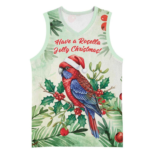 Watercolor Floral Crimson Rosella Basketball Jersey It’s Aussie Christmas Time! - Aussie Hoodie