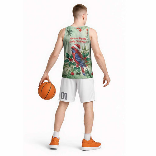 Watercolor Floral Crimson Rosella Basketball Jersey It’s Aussie Christmas Time! - Aussie Hoodie