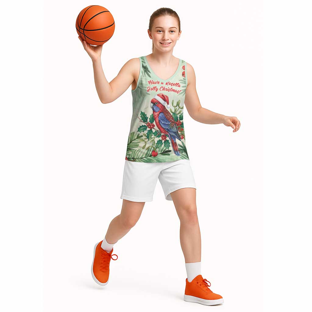 Watercolor Floral Crimson Rosella Basketball Jersey It’s Aussie Christmas Time! - Aussie Hoodie