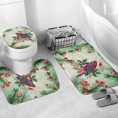 Watercolor Floral Crimson Rosella Bathroom Set It’s Aussie Christmas Time! - Aussie Hoodie
