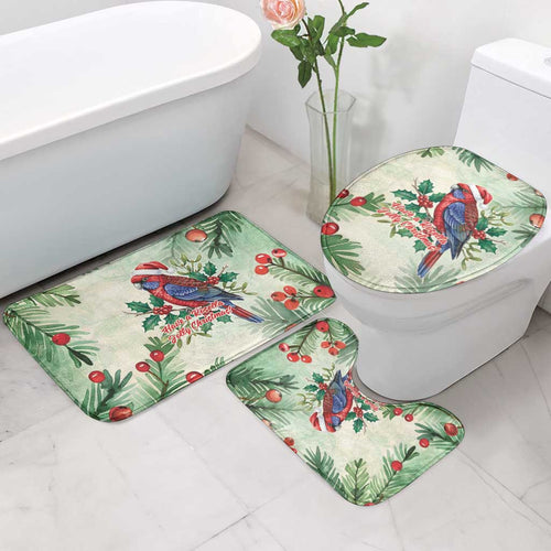 Watercolor Floral Crimson Rosella Bathroom Set It’s Aussie Christmas Time! - Aussie Hoodie