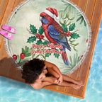 Watercolor Floral Crimson Rosella Beach Blanket It’s Aussie Christmas Time! - Aussie Hoodie