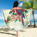 Watercolor Floral Crimson Rosella Beach Blanket It’s Aussie Christmas Time! - Aussie Hoodie