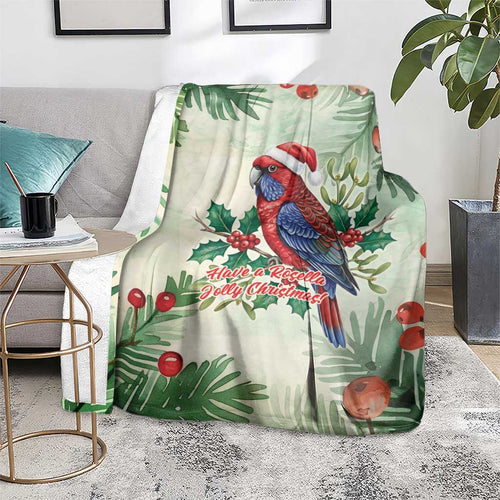 Watercolor Floral Crimson Rosella Blanket It’s Aussie Christmas Time! - Aussie Hoodie