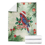 Watercolor Floral Crimson Rosella Blanket It’s Aussie Christmas Time! - Aussie Hoodie