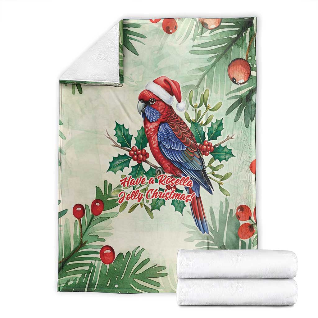 Watercolor Floral Crimson Rosella Blanket It’s Aussie Christmas Time! - Aussie Hoodie