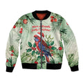 Watercolor Floral Crimson Rosella Bomber Jacket It’s Aussie Christmas Time! - Aussie Hoodie