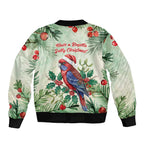 Watercolor Floral Crimson Rosella Bomber Jacket It’s Aussie Christmas Time! - Aussie Hoodie