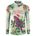 Watercolor Floral Crimson Rosella Button Sweatshirt It’s Aussie Christmas Time! - Aussie Hoodie