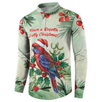 Watercolor Floral Crimson Rosella Button Sweatshirt It’s Aussie Christmas Time! - Aussie Hoodie