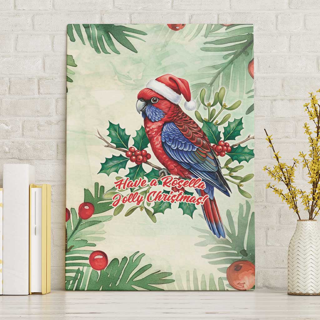 Watercolor Floral Crimson Rosella Canvas Wall Art It’s Aussie Christmas Time! - Aussie Hoodie