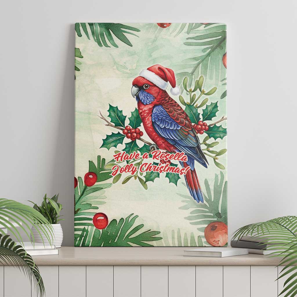 Watercolor Floral Crimson Rosella Canvas Wall Art It’s Aussie Christmas Time! - Aussie Hoodie