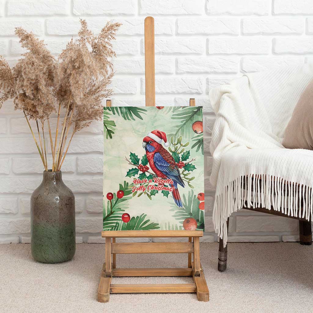 Watercolor Floral Crimson Rosella Canvas Wall Art It’s Aussie Christmas Time! - Aussie Hoodie
