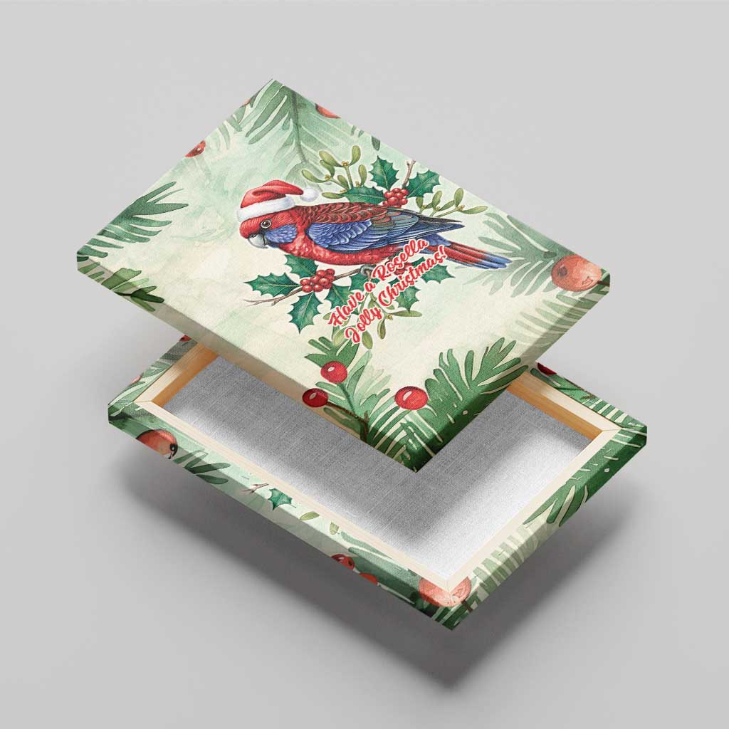 Watercolor Floral Crimson Rosella Canvas Wall Art It’s Aussie Christmas Time! - Aussie Hoodie