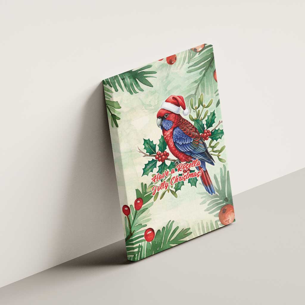 Watercolor Floral Crimson Rosella Canvas Wall Art It’s Aussie Christmas Time! - Aussie Hoodie