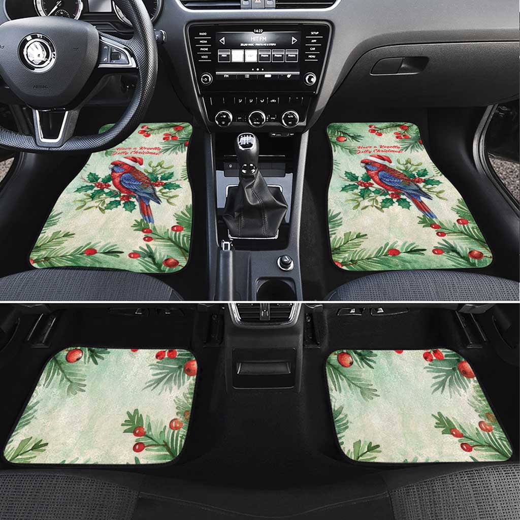 Watercolor Floral Crimson Rosella Car Mats It’s Aussie Christmas Time! - Aussie Hoodie