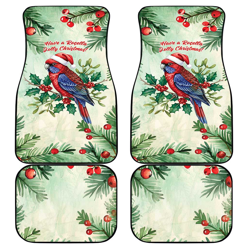 Watercolor Floral Crimson Rosella Car Mats It’s Aussie Christmas Time! - Aussie Hoodie
