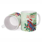Watercolor Floral Crimson Rosella Ceramic Mug It’s Aussie Christmas Time! - Aussie Hoodie