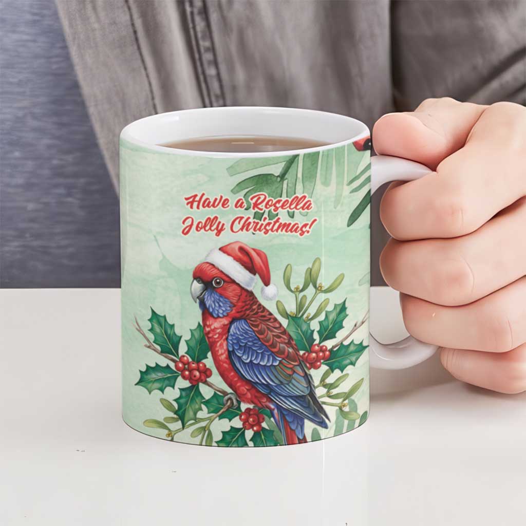 Watercolor Floral Crimson Rosella Ceramic Mug It’s Aussie Christmas Time! - Aussie Hoodie