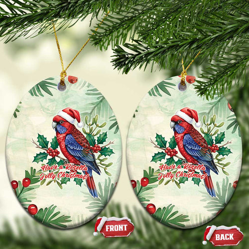 Watercolor Floral Crimson Rosella Ceramic Ornament It’s Aussie Christmas Time! - Aussie Hoodie