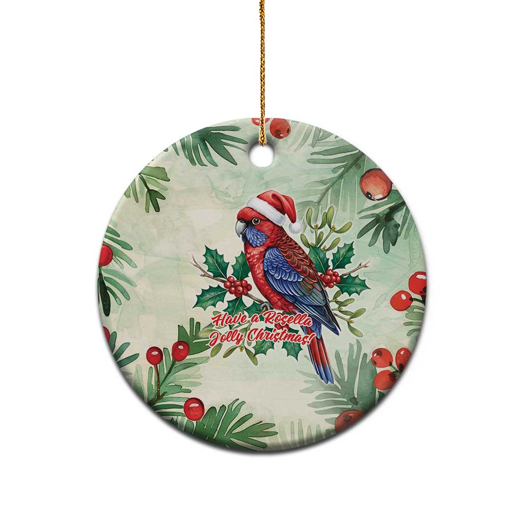 Watercolor Floral Crimson Rosella Ceramic Ornament It’s Aussie Christmas Time! - Aussie Hoodie