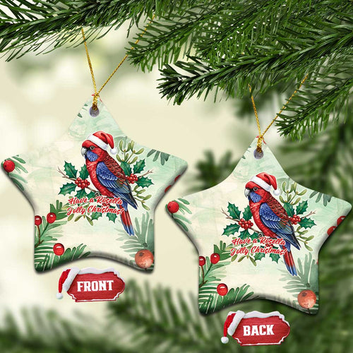 Watercolor Floral Crimson Rosella Ceramic Ornament It’s Aussie Christmas Time! - Aussie Hoodie