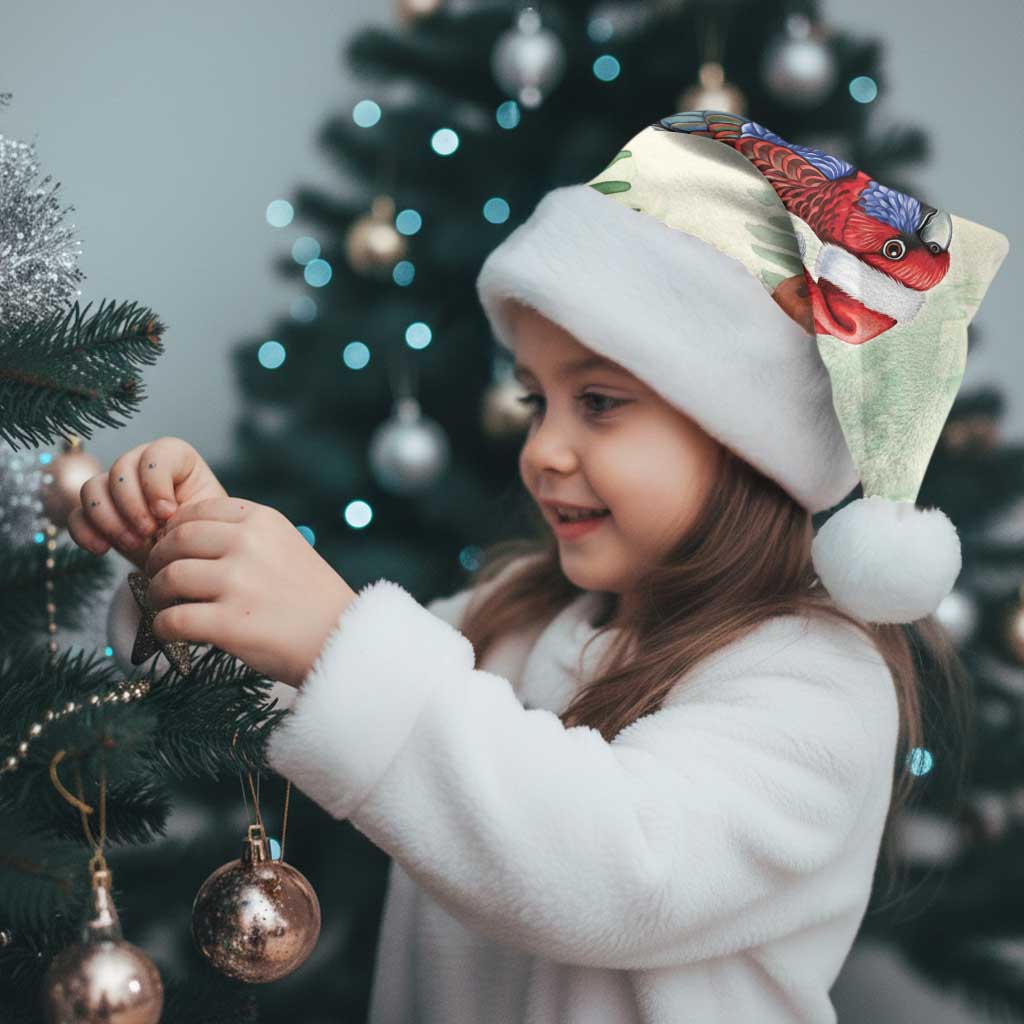 Watercolor Floral Crimson Rosella Christmas Santa Hat It’s Aussie Christmas Time! - Aussie Hoodie