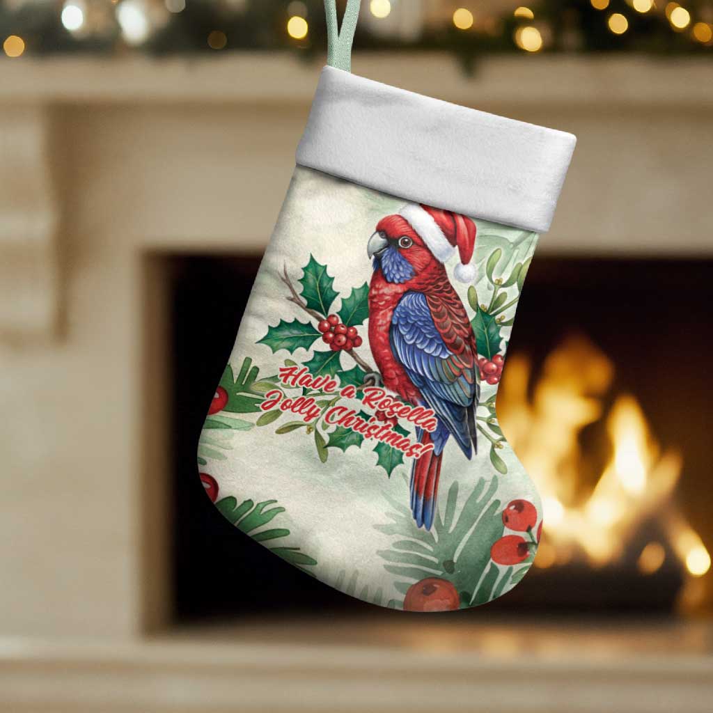 Watercolor Floral Crimson Rosella Christmas Stocking It’s Aussie Christmas Time! - Aussie Hoodie