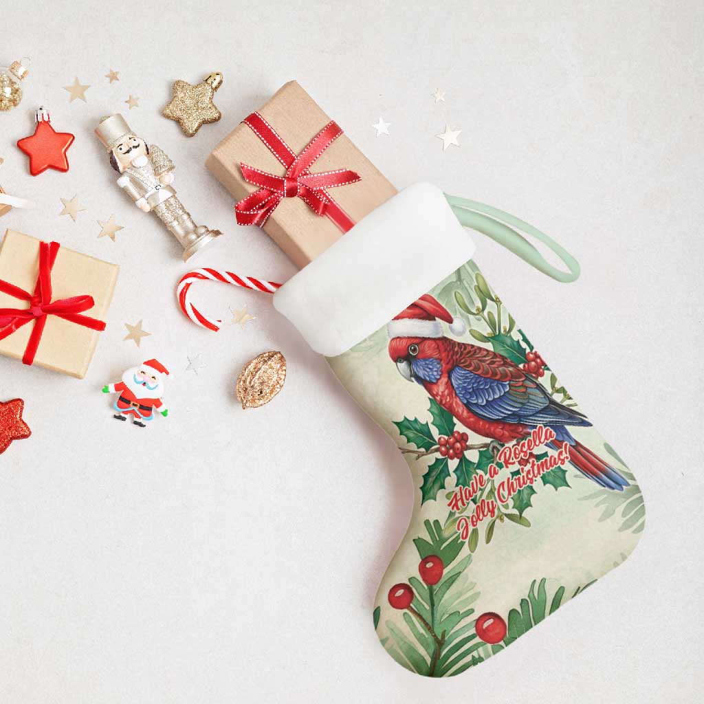 Watercolor Floral Crimson Rosella Christmas Stocking It’s Aussie Christmas Time! - Aussie Hoodie