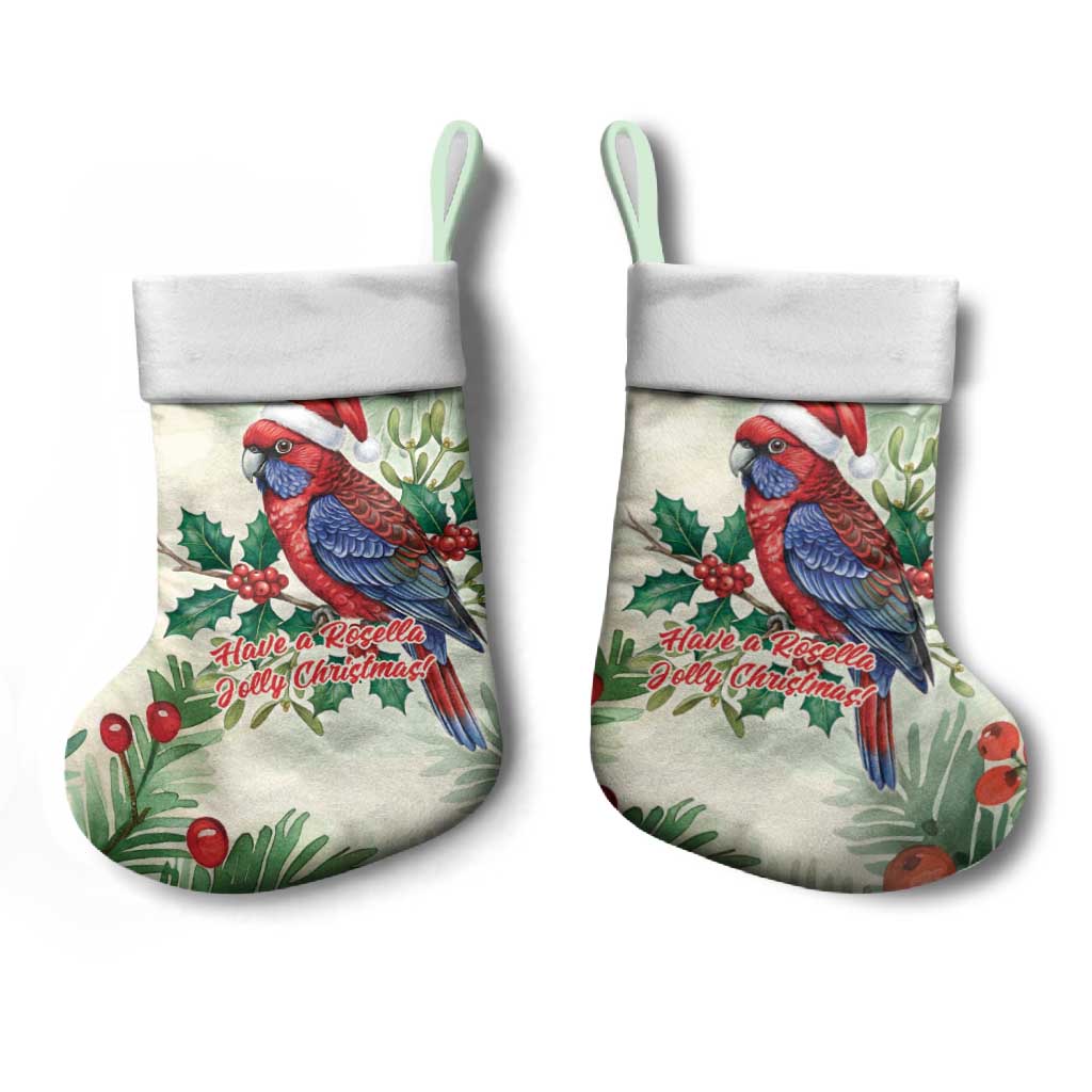Watercolor Floral Crimson Rosella Christmas Stocking It’s Aussie Christmas Time! - Aussie Hoodie