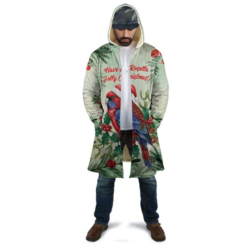 Watercolor Floral Crimson Rosella Cloak It’s Aussie Christmas Time! - Aussie Hoodie