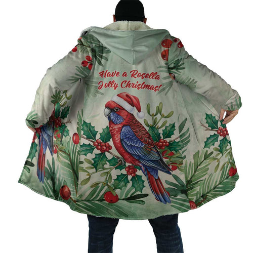 Watercolor Floral Crimson Rosella Cloak It’s Aussie Christmas Time! - Aussie Hoodie