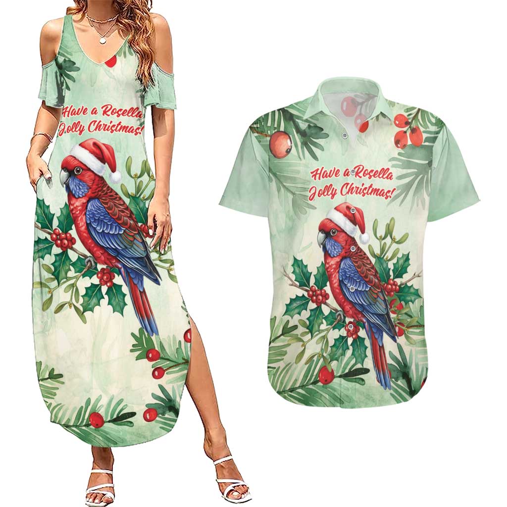 Watercolor Floral Crimson Rosella Couples Matching Summer Maxi Dress and Hawaiian Shirt It’s Aussie Christmas Time! - Aussie Hoodie