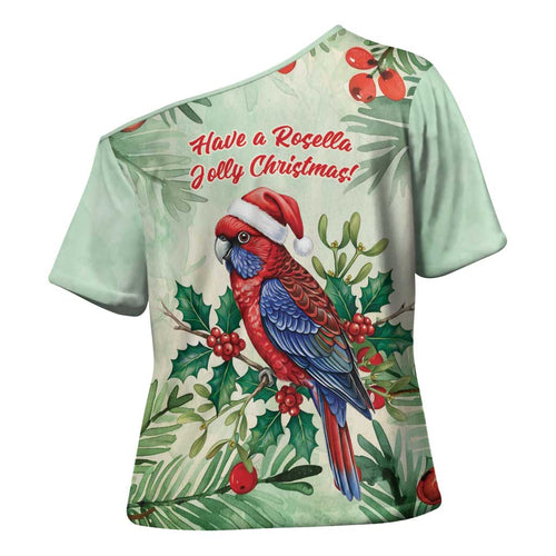 Watercolor Floral Crimson Rosella Cross Shoulder Shirt It’s Aussie Christmas Time! - Aussie Hoodie