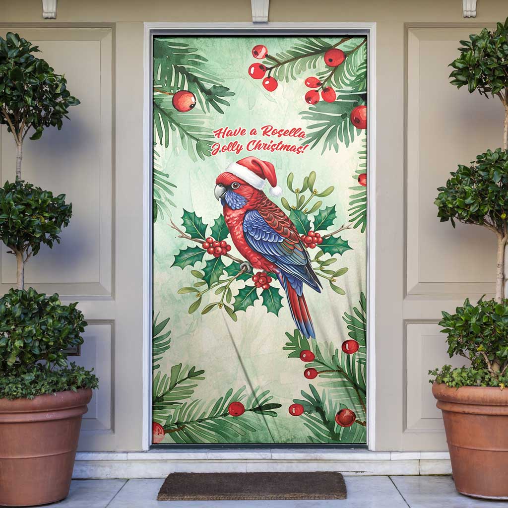 Watercolor Floral Crimson Rosella Door Cover It’s Aussie Christmas Time! - Aussie Hoodie