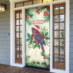 Watercolor Floral Crimson Rosella Door Cover It’s Aussie Christmas Time! - Aussie Hoodie