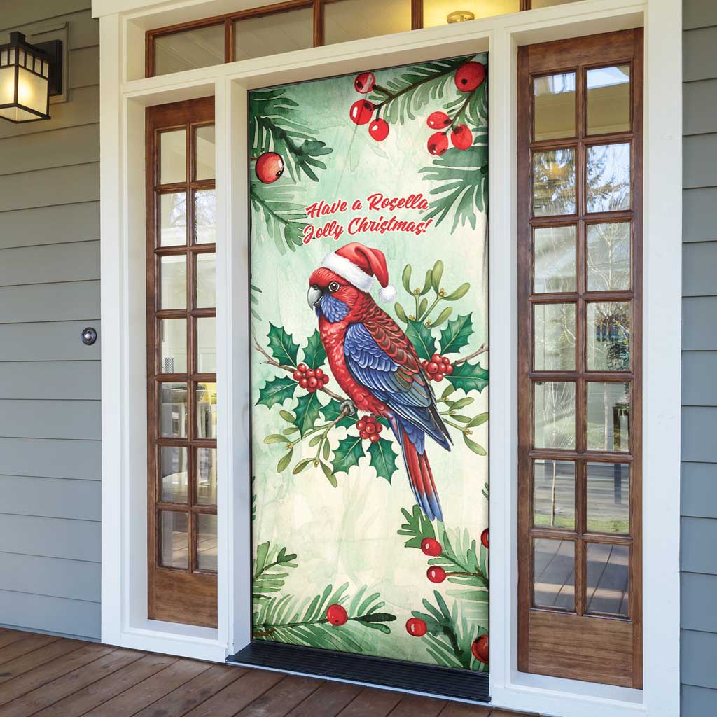 Watercolor Floral Crimson Rosella Door Cover It’s Aussie Christmas Time! - Aussie Hoodie