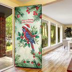 Watercolor Floral Crimson Rosella Door Cover It’s Aussie Christmas Time! - Aussie Hoodie