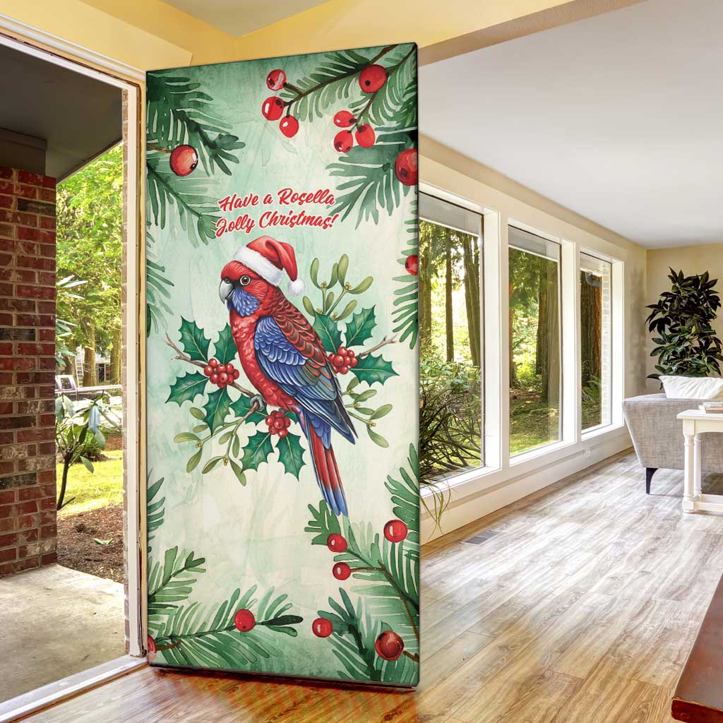 Watercolor Floral Crimson Rosella Door Cover It’s Aussie Christmas Time! - Aussie Hoodie