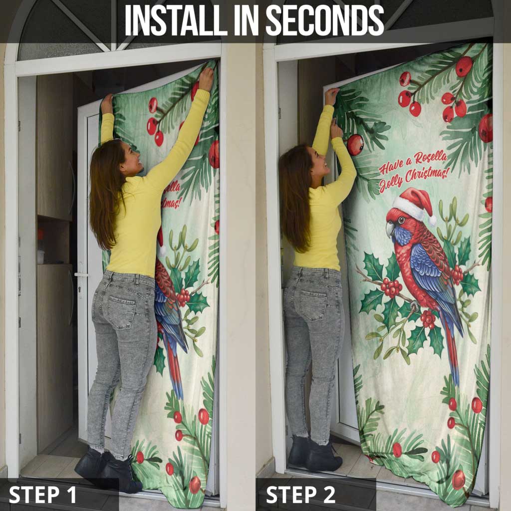 Watercolor Floral Crimson Rosella Door Cover It’s Aussie Christmas Time! - Aussie Hoodie
