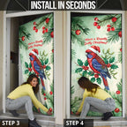 Watercolor Floral Crimson Rosella Door Cover It’s Aussie Christmas Time! - Aussie Hoodie
