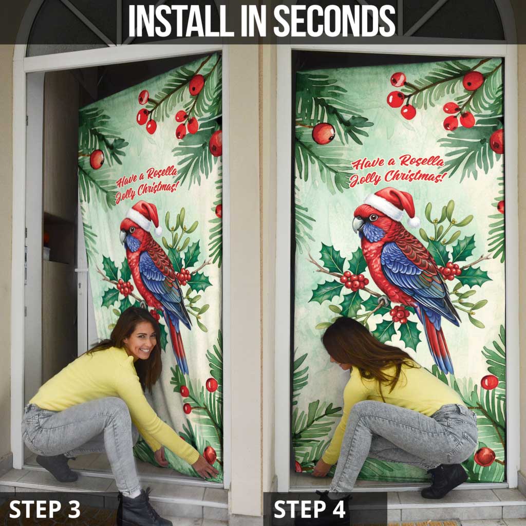Watercolor Floral Crimson Rosella Door Cover It’s Aussie Christmas Time! - Aussie Hoodie